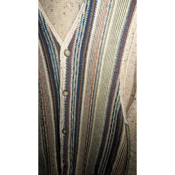 Western Striped Knit Sweater Vest Sz L Southwestern 90s Earthy Boho unisex - Picture 2 of 6